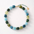 Chunky Square Bead Necklace Earth