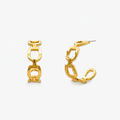 Modern Gold Link Hoop Earrings