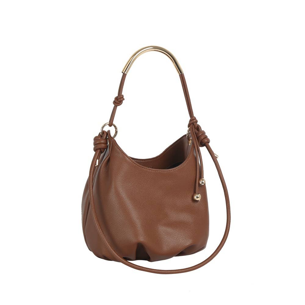 Kyle Curved Bar Handle Slouchy Bucket Bag