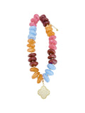 Rosemary Chunky Charm Necklace - Maroon/Orange Mix