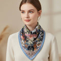 Botanical Floral Medallion Print Square Scarf