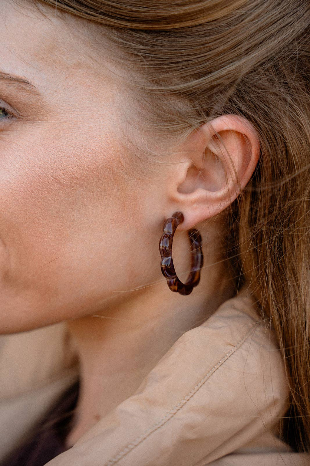 Scarlett Hoops - Cocoa Brown