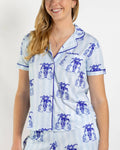 Callie Tiger Short Sleeve Button Up Sleep Shirt