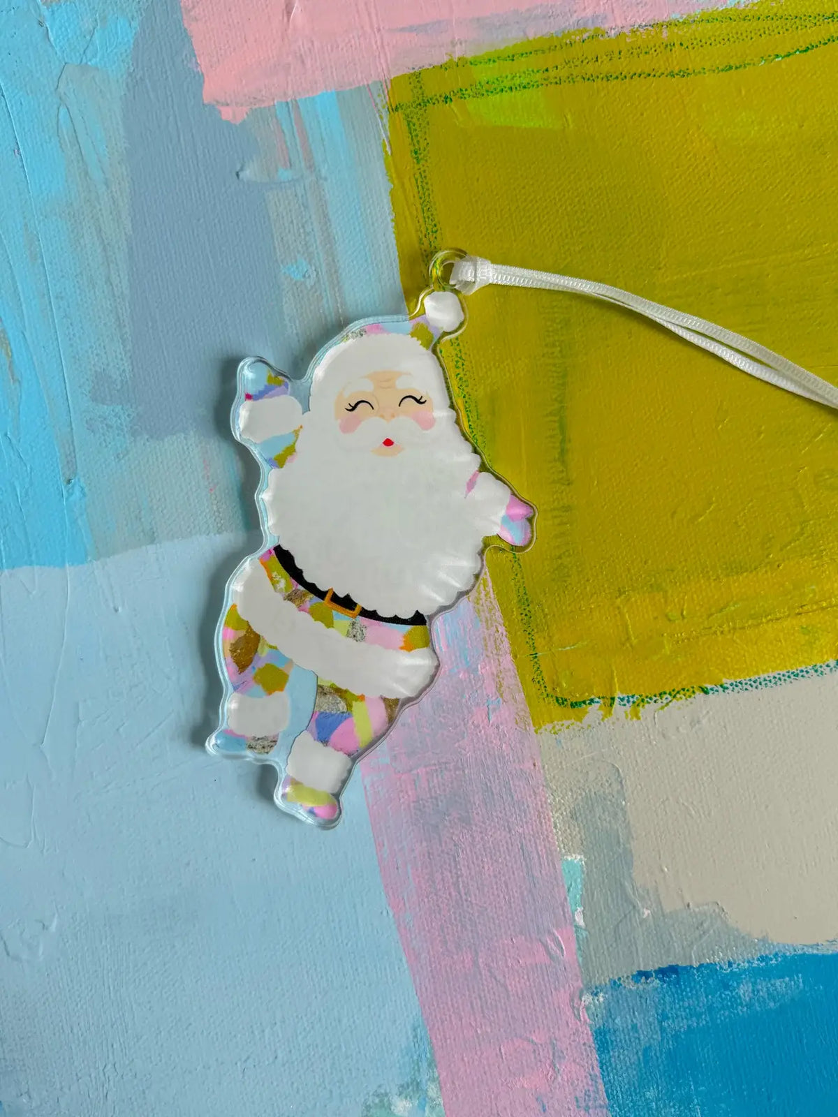 Holiday Party Santa Acrylic Ornament