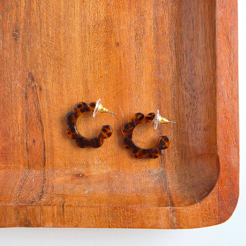 Flora Mini Hoops - Amber Dot