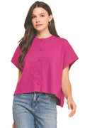 Monica Button Cap Sleeve Sweater