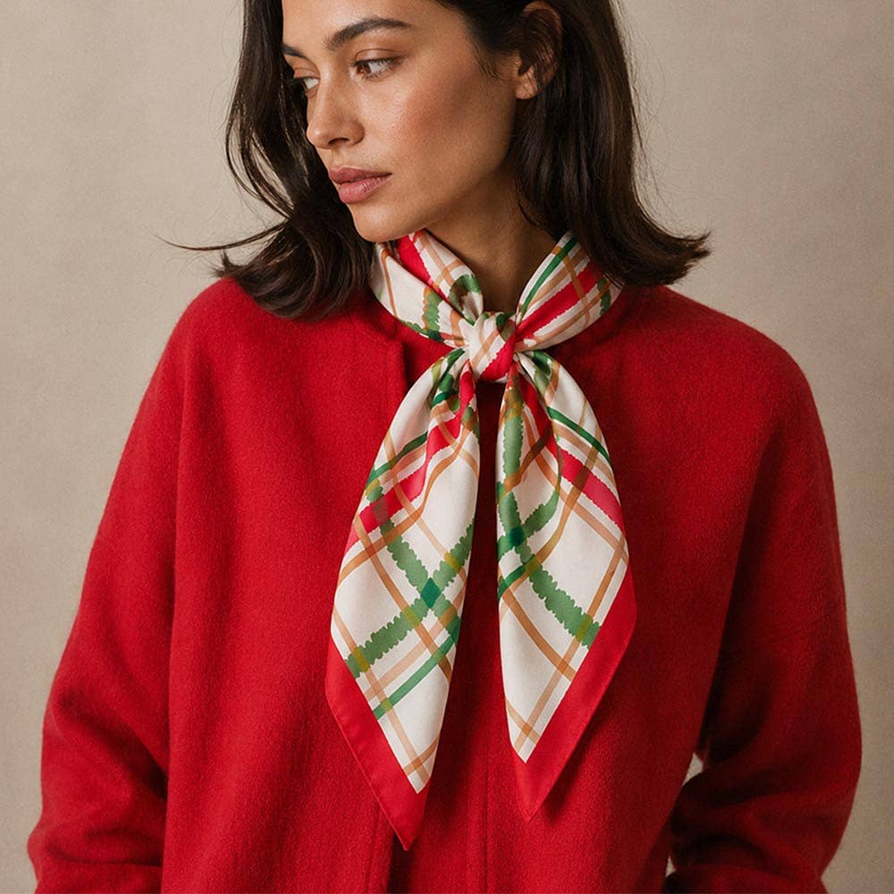 Holiday Plaid Pattern Square Scarf