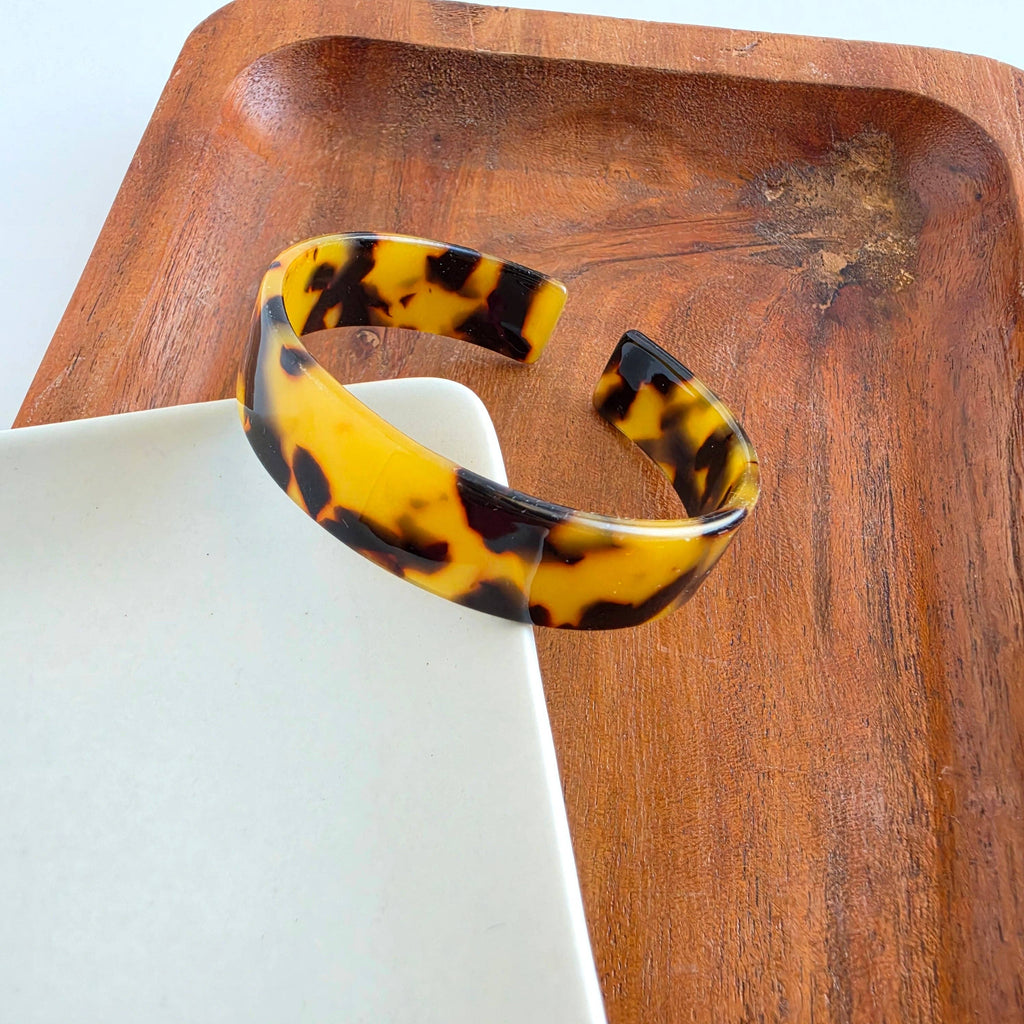 Brynn Bracelet - Tortoise Standard Acrylic Cuff