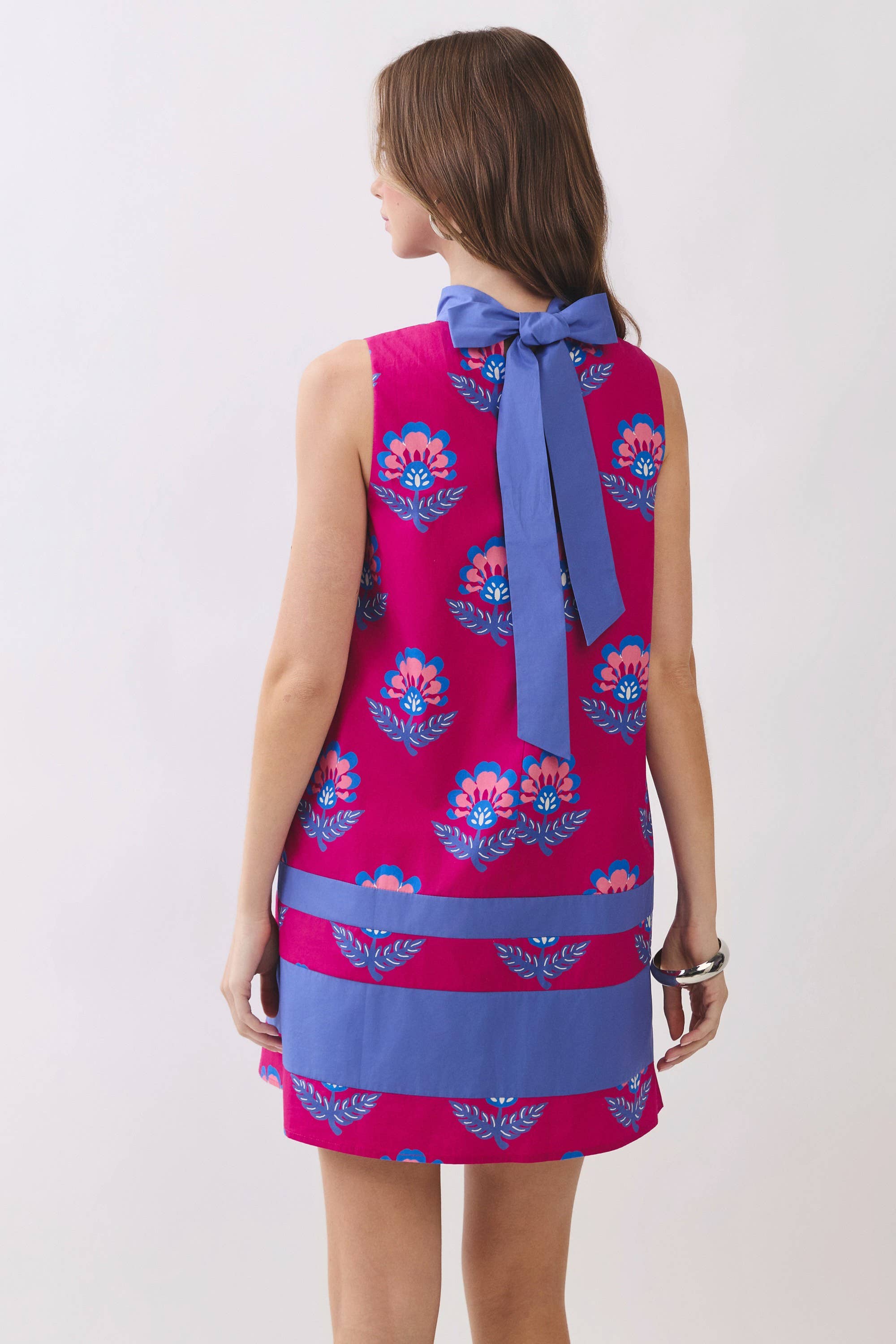 Mica Floral Print Bow Back Mini Dress