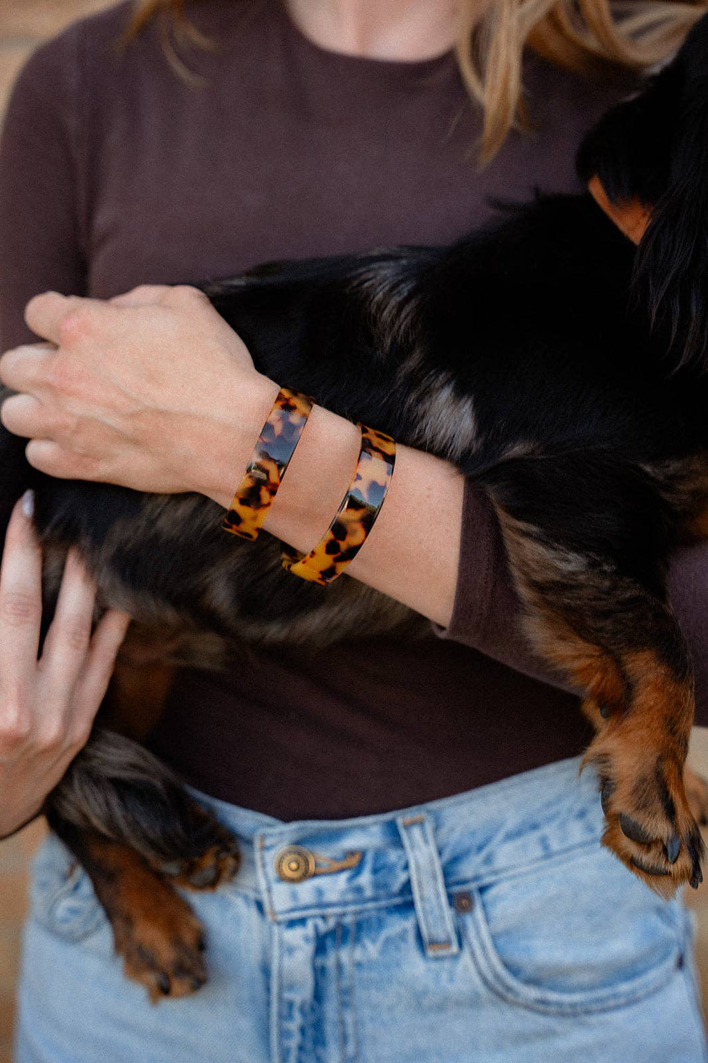 Brynn Bracelet - Tortoise Standard Acrylic Cuff