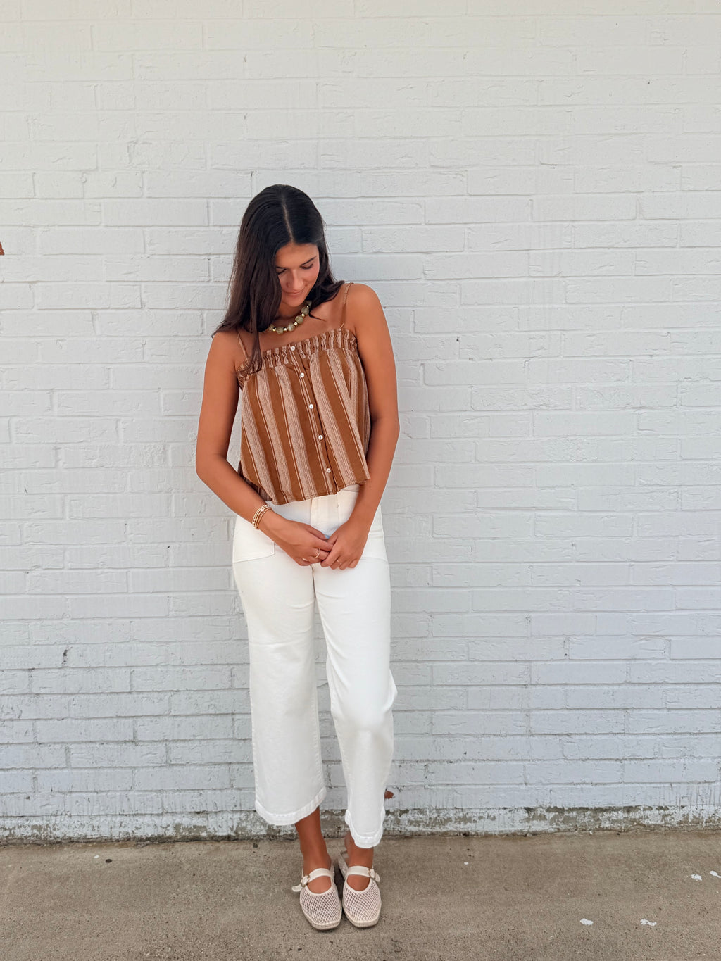 Terra Rose Button Front Top