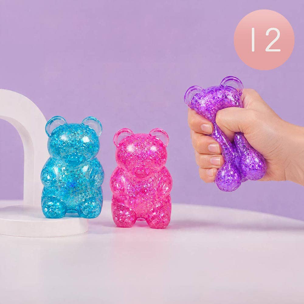 Glittered Gummy Bear Squeeze Stress Relief Toy