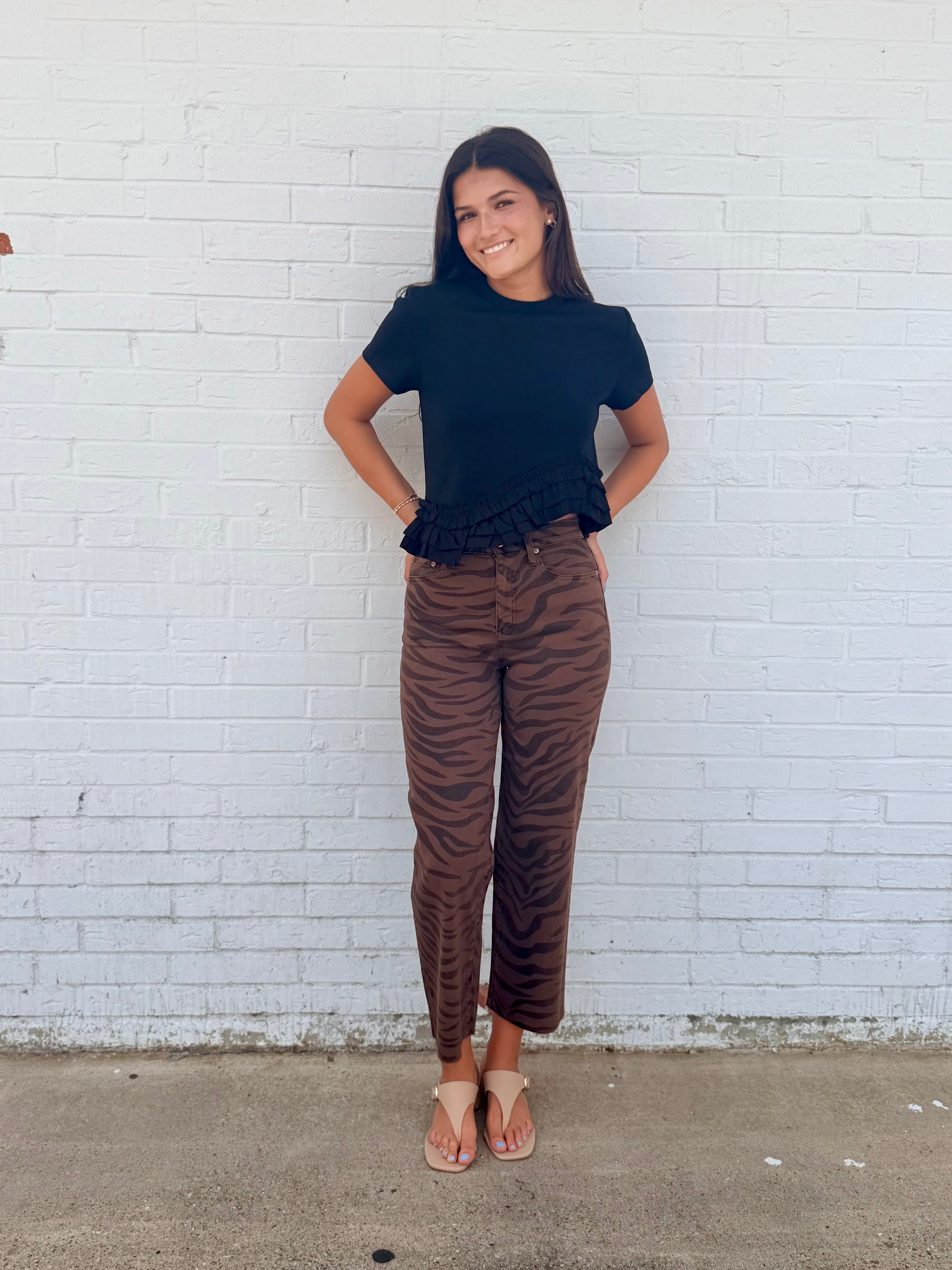 Daze Denim Desert Zebra High Rise Jeans