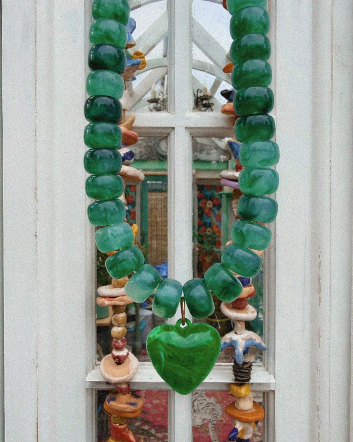 Jackie Beaded Heart Necklace