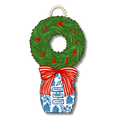 Blue and White Wreath Topiary Hanger
