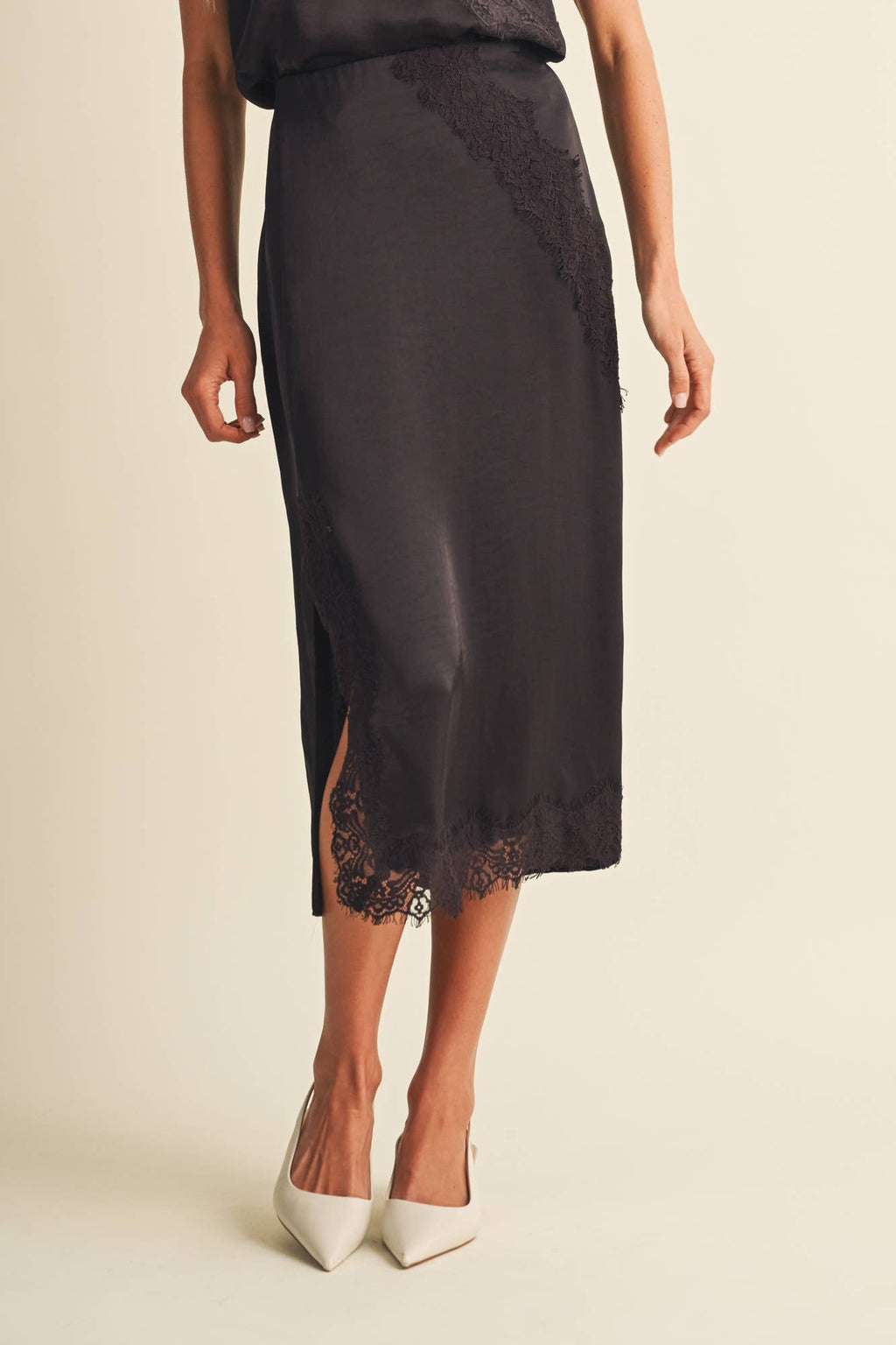 Constance Lace Slit Skirt