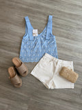 Mamie Eyelet Bow Strap Top