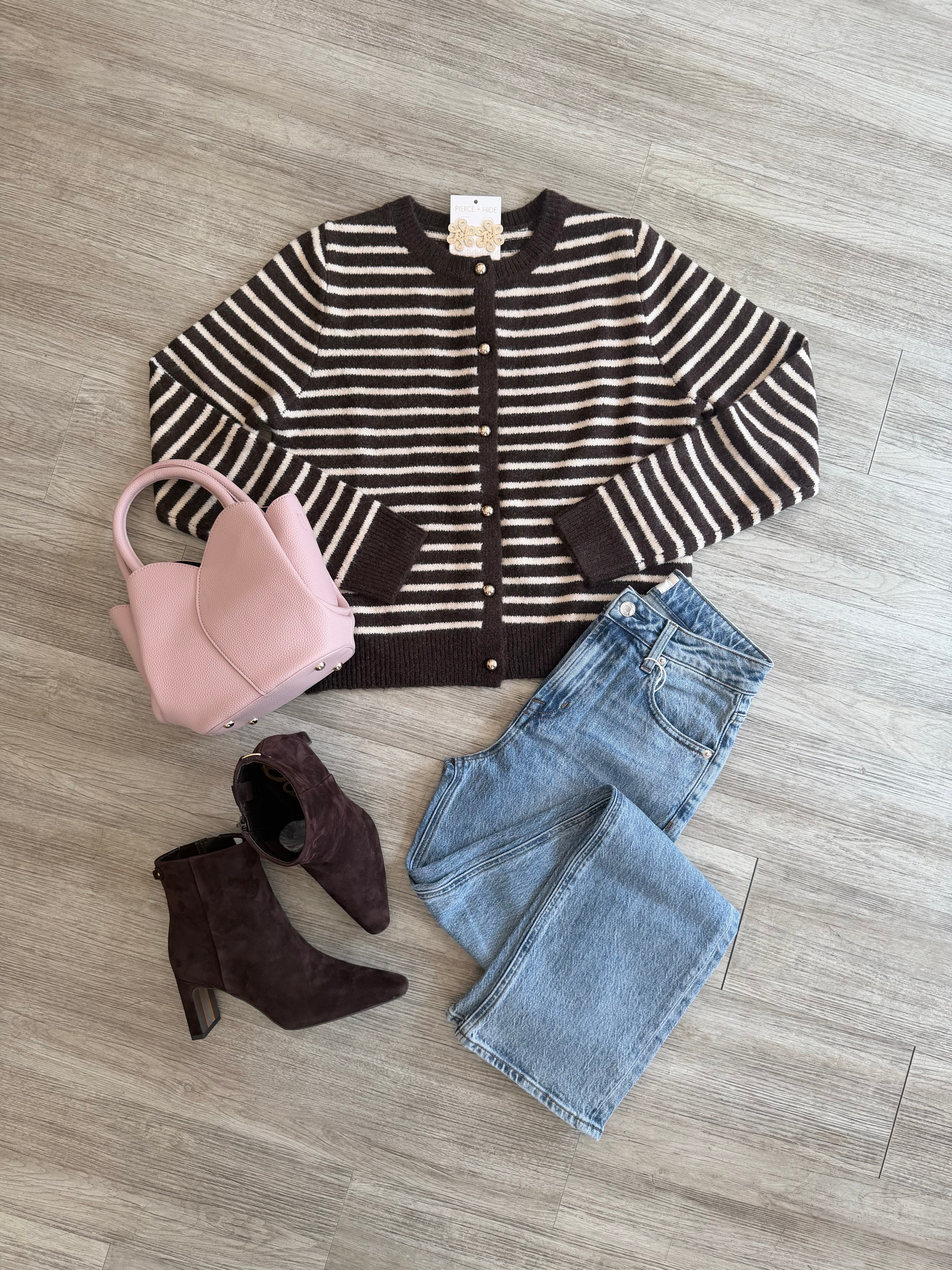 Corinne Striped Knit Cardigan