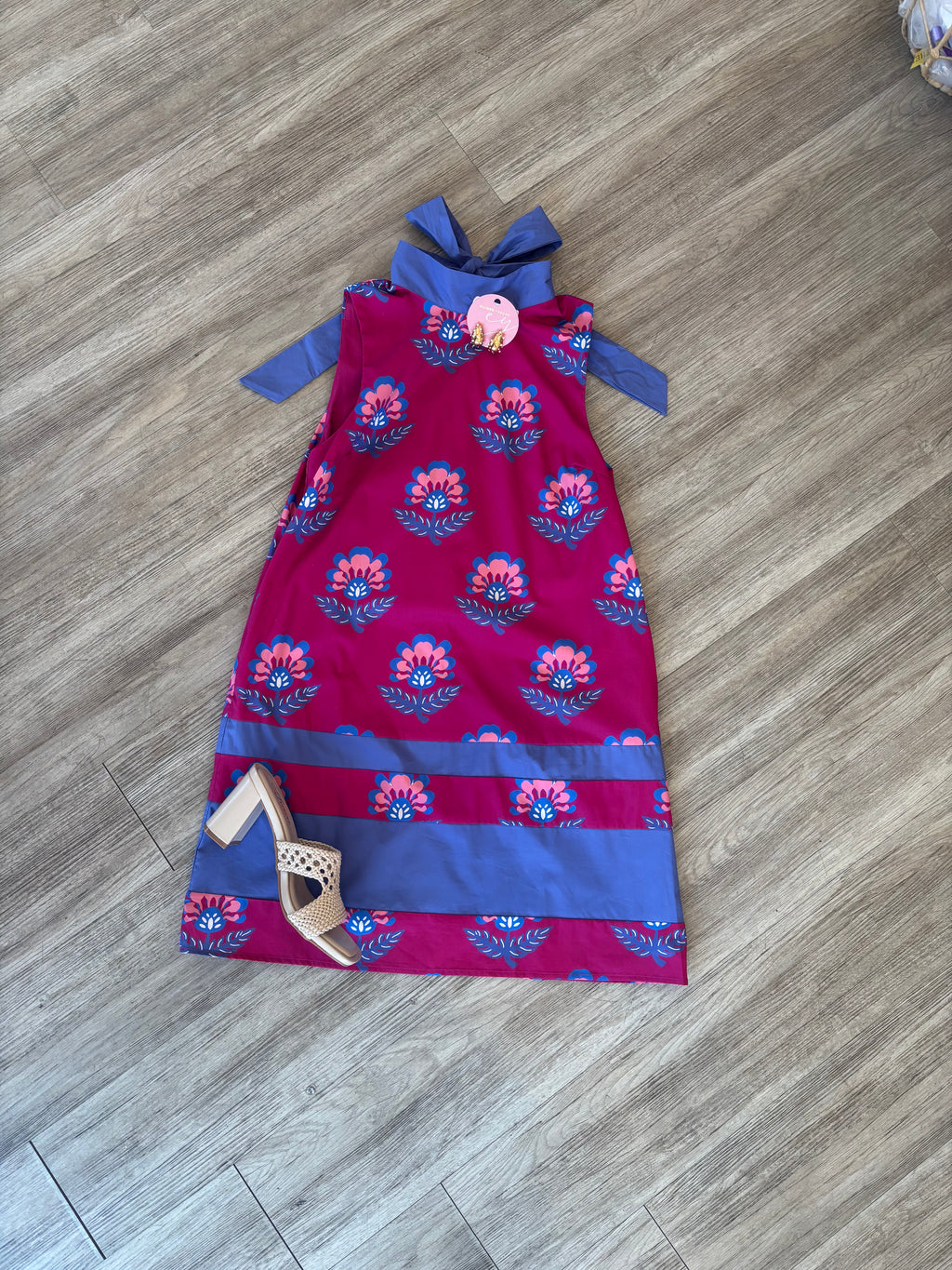 Mica Floral Print Bow Back Mini Dress