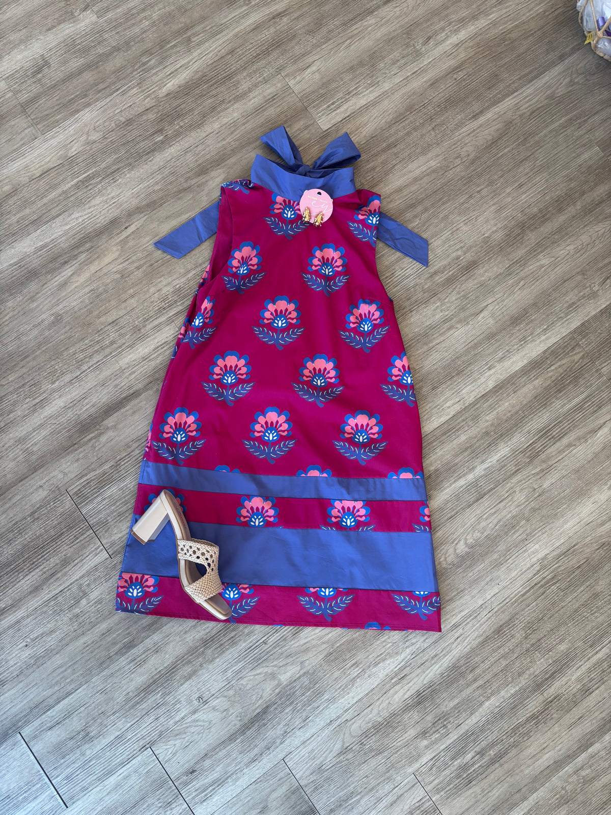 Mica Floral Print Bow Back Mini Dress
