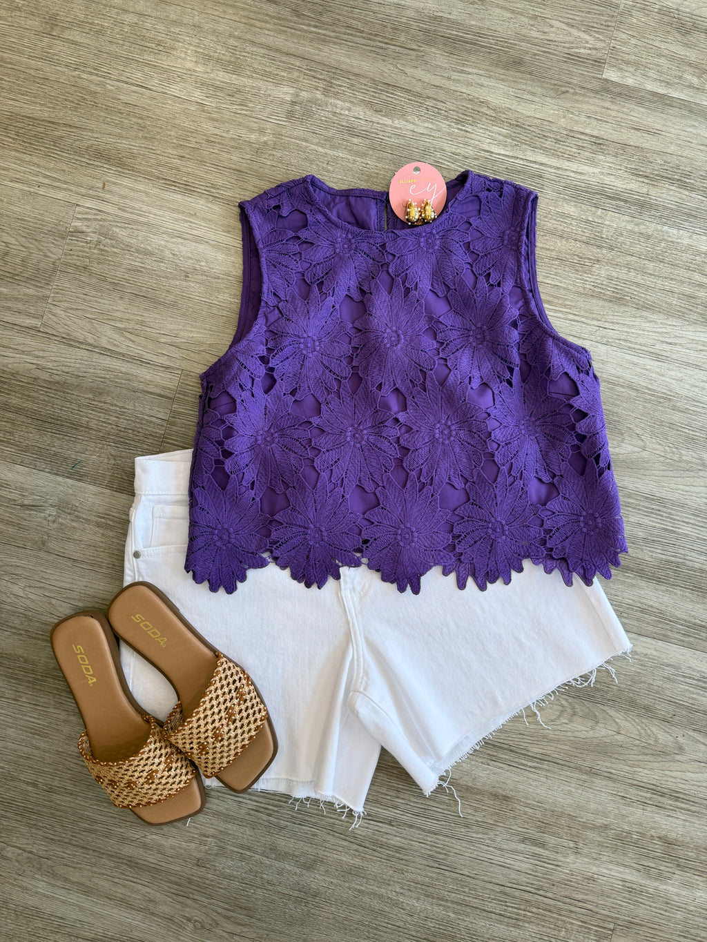 Cassie Crochet Flower Top