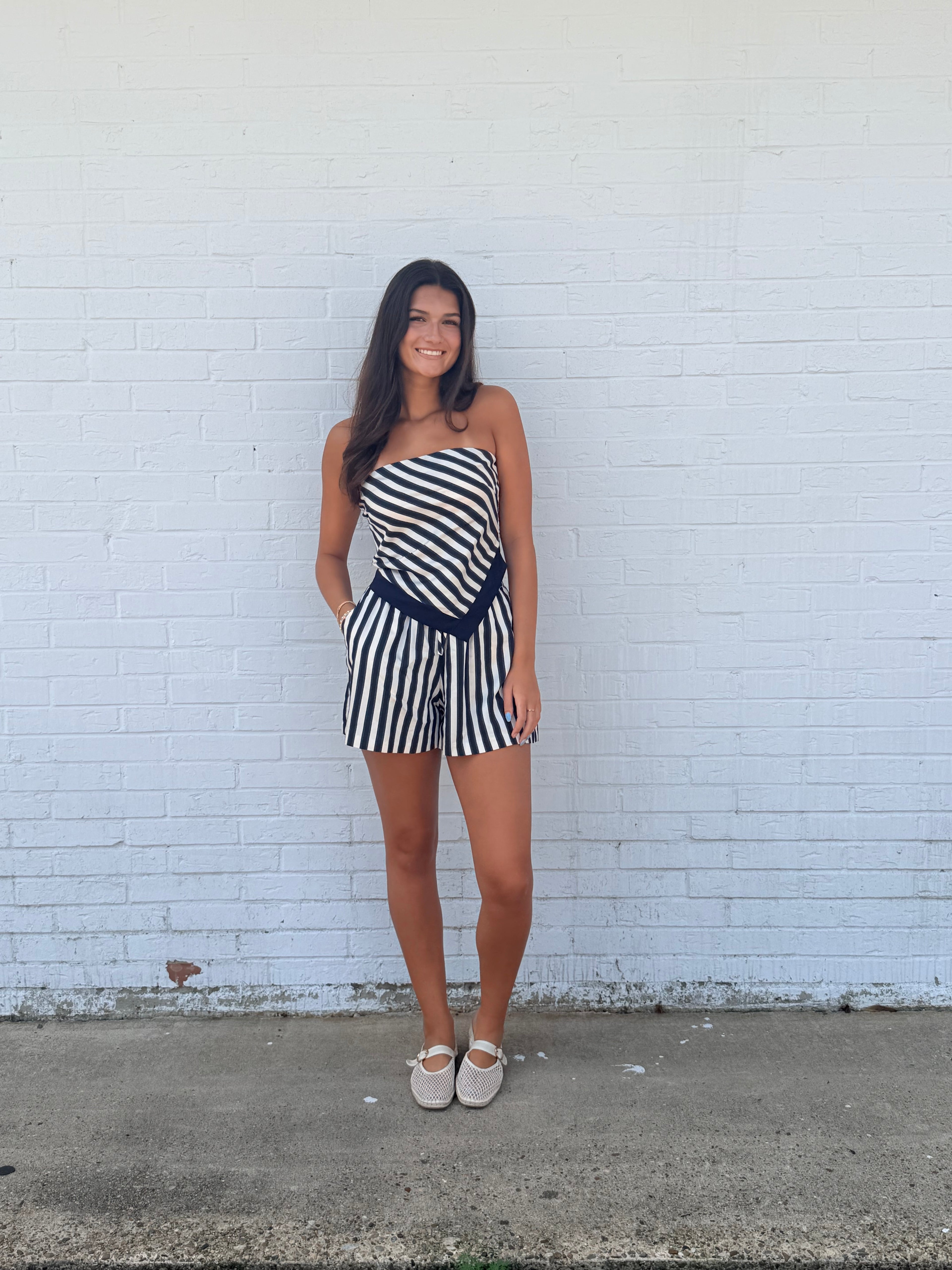 Lucy Paris Erin Relaxed Stripe Shorts