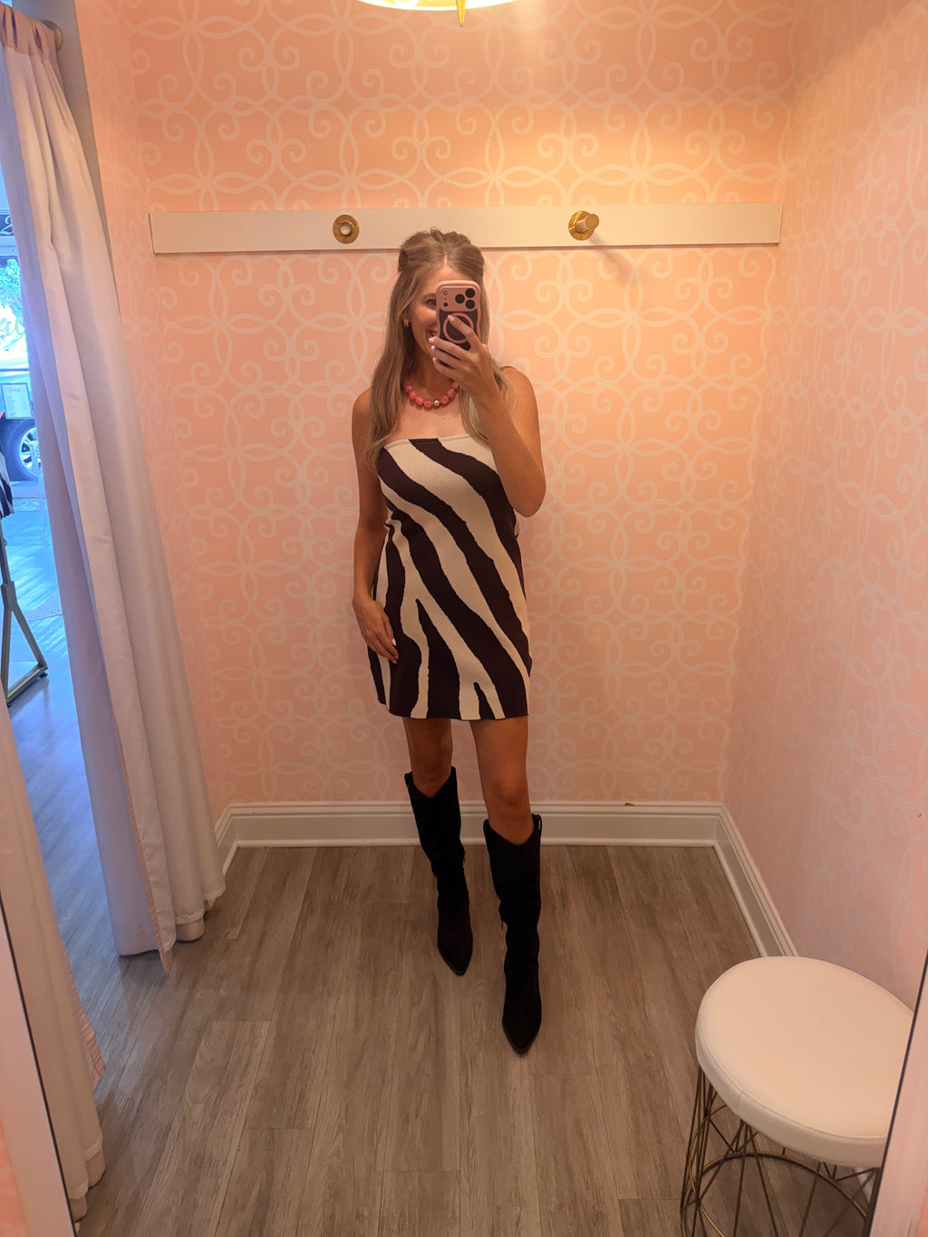 Talia Abstract Animal Print Dress