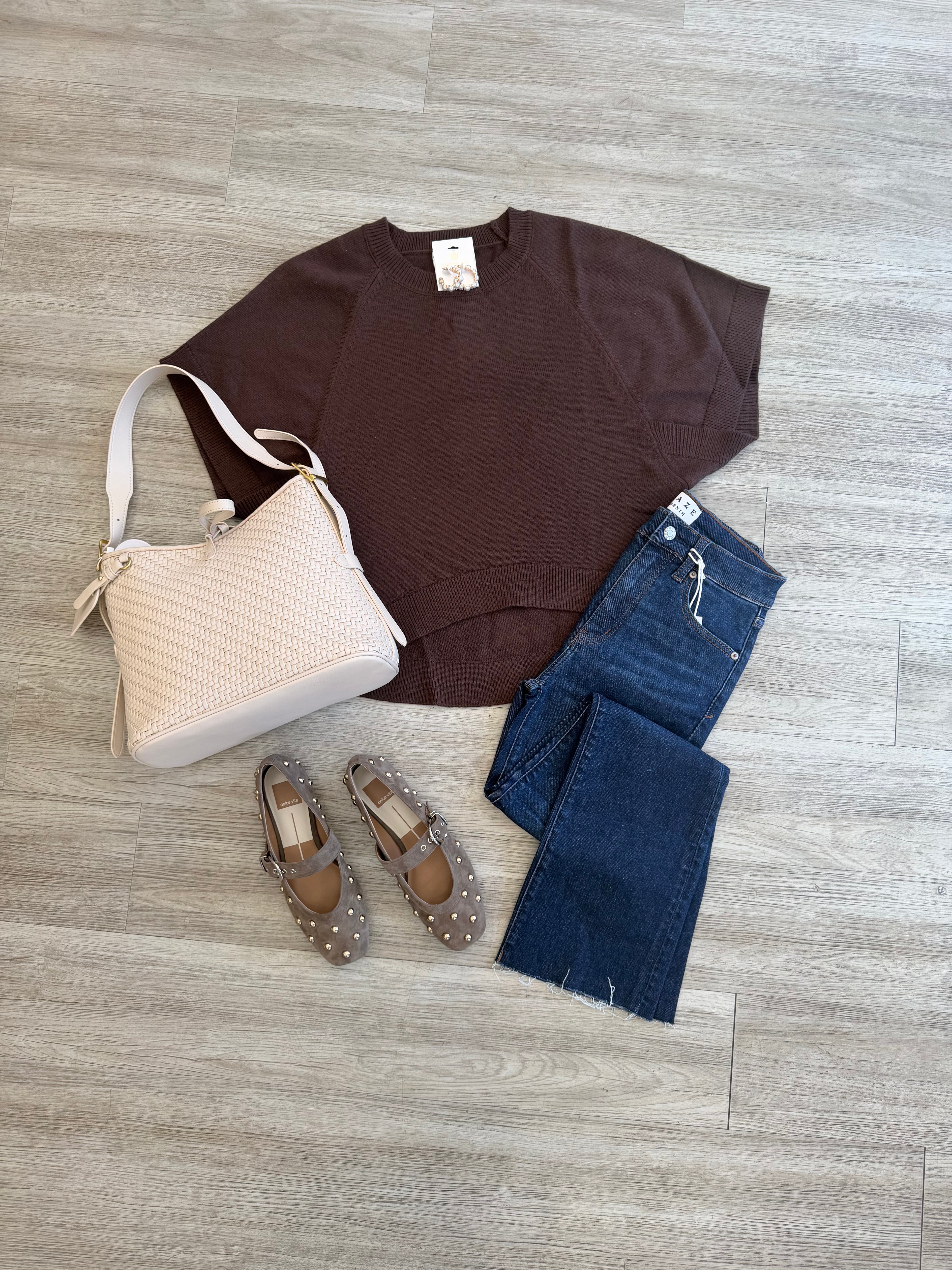 Chestnut Dolman Sleeve Sweater