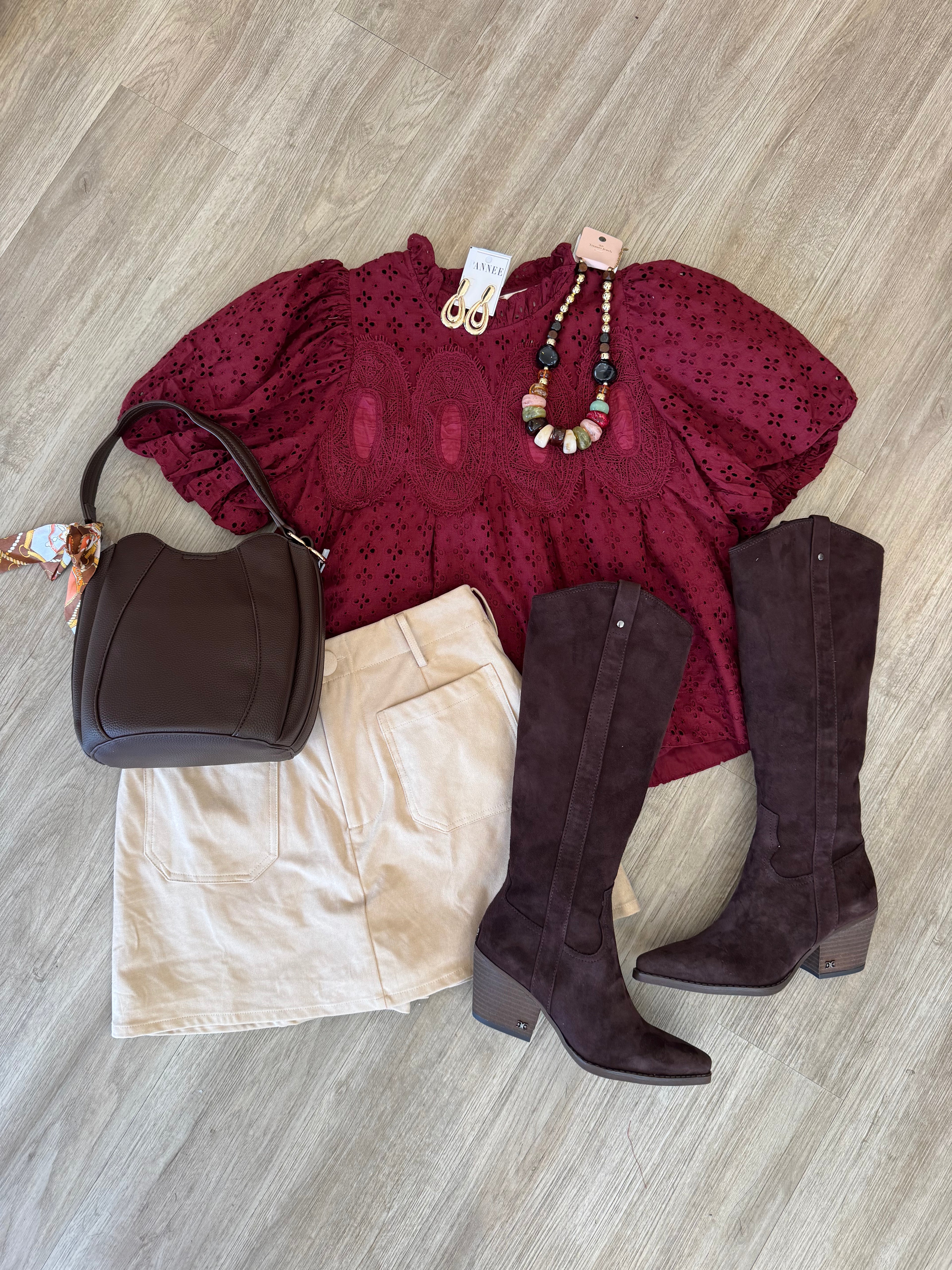 Lindsey Crochet Trim Top