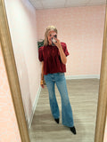 Lindsey Crochet Trim Top