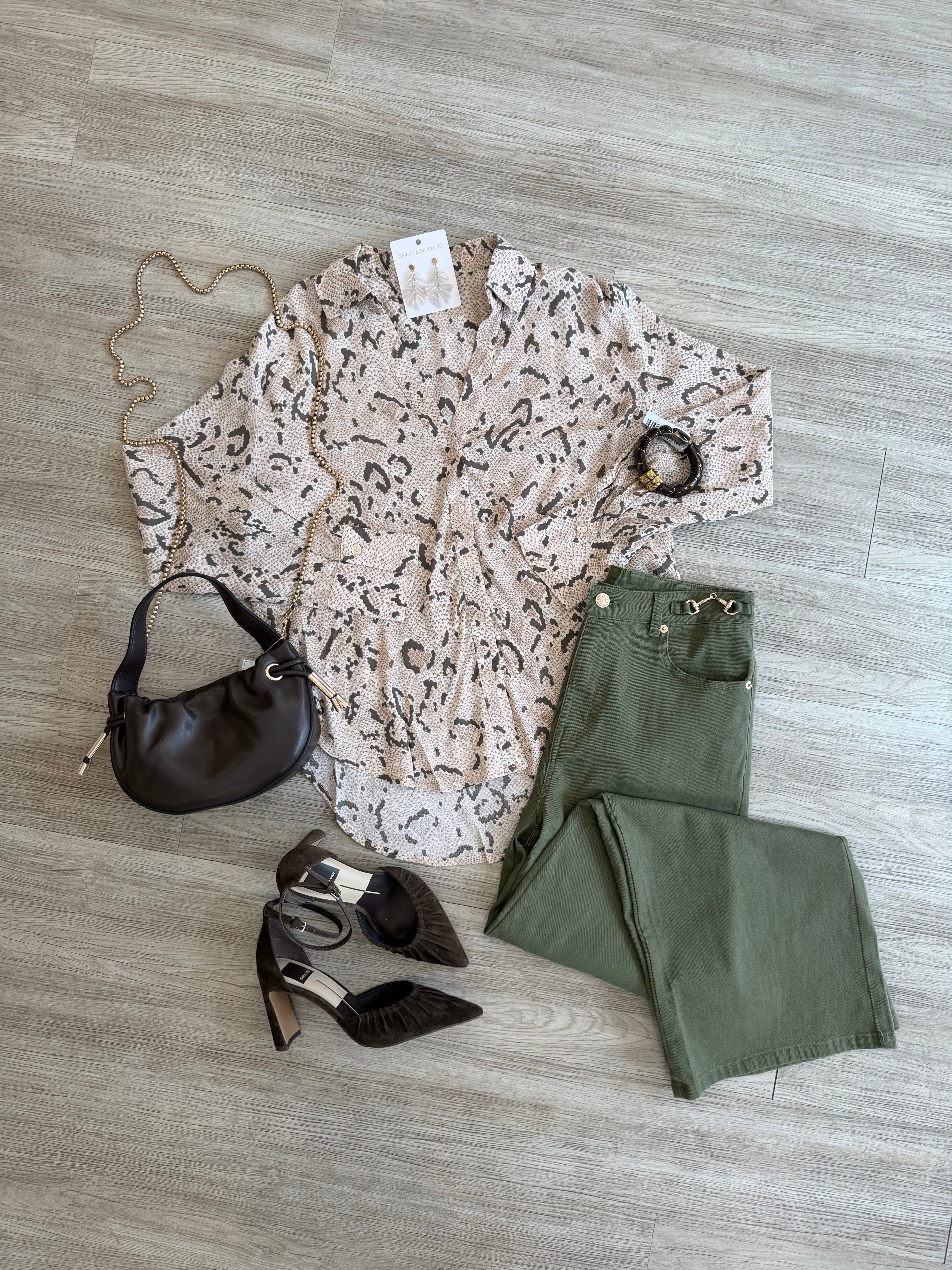 Z Supply Golden Haven Snake Button Top