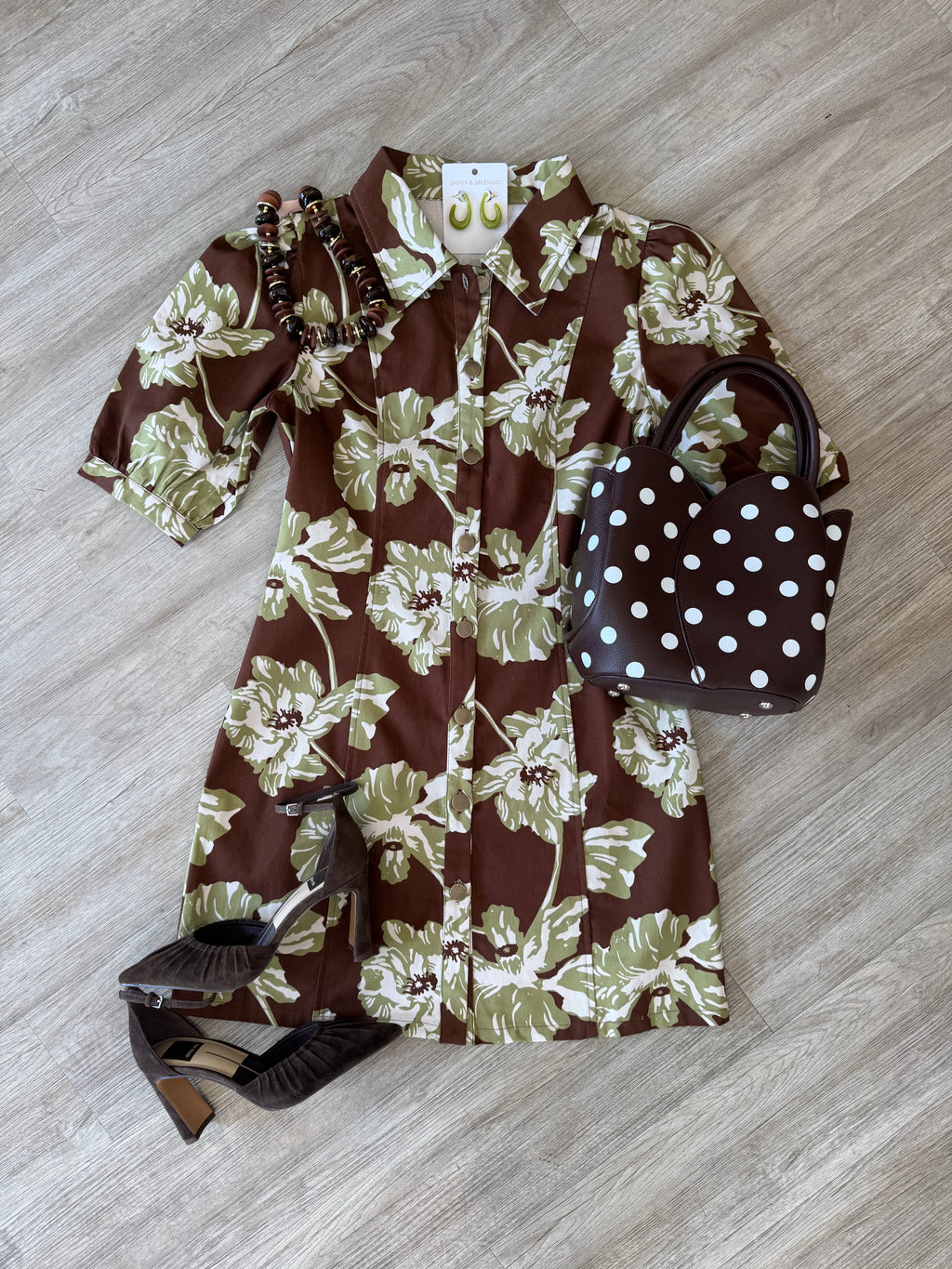 Ollie Floral Print Collared Button Down Dress