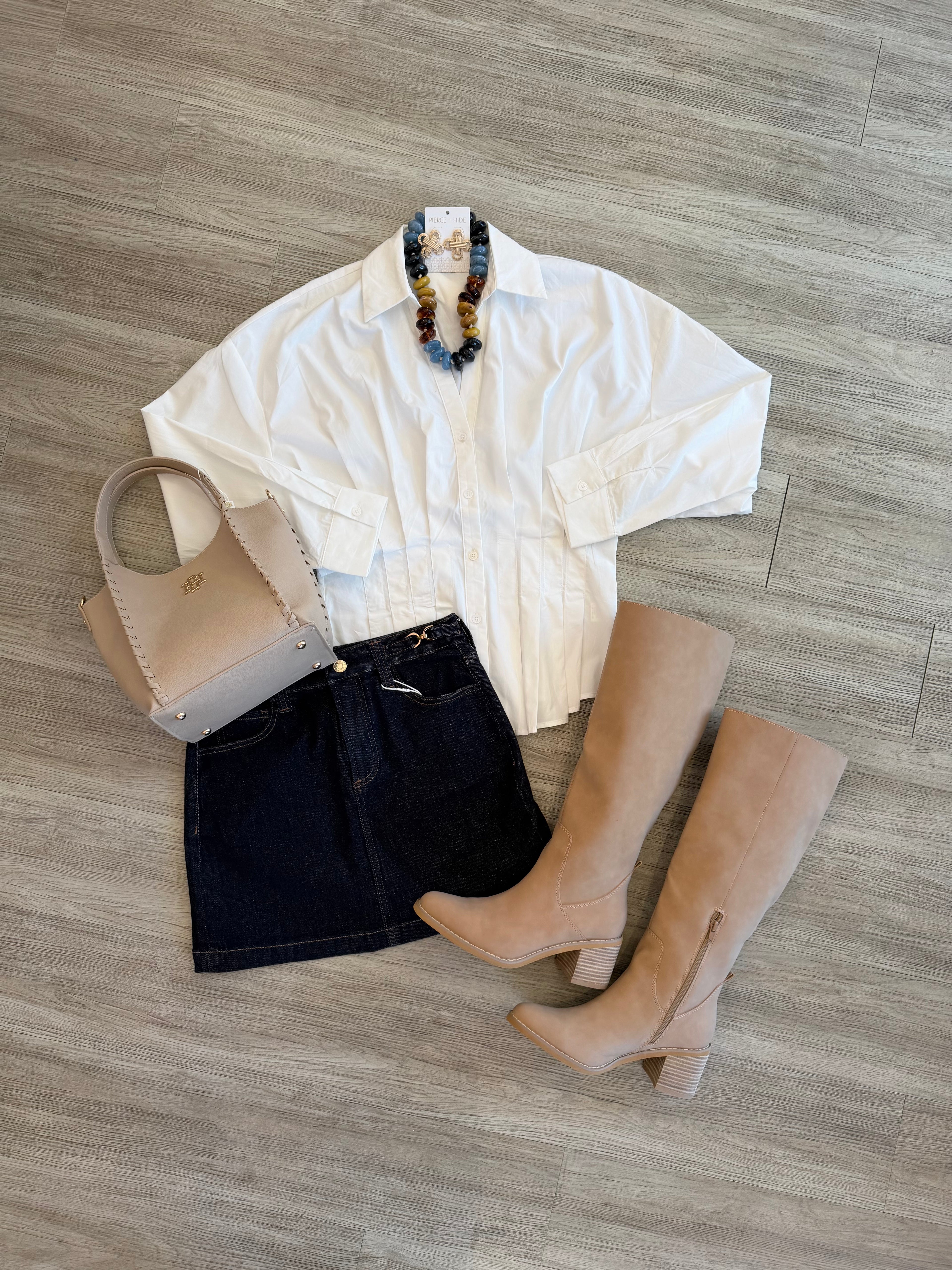 Joey Pleated Button Down Top