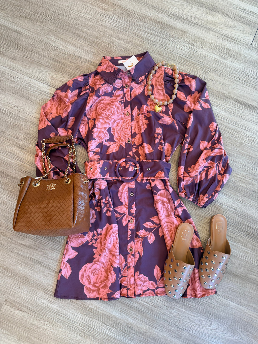 Kaley Floral Belted Mini Dress