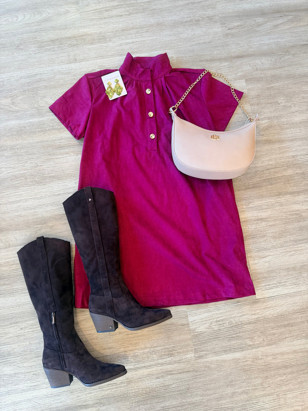 Plum Perfect Suede Dress