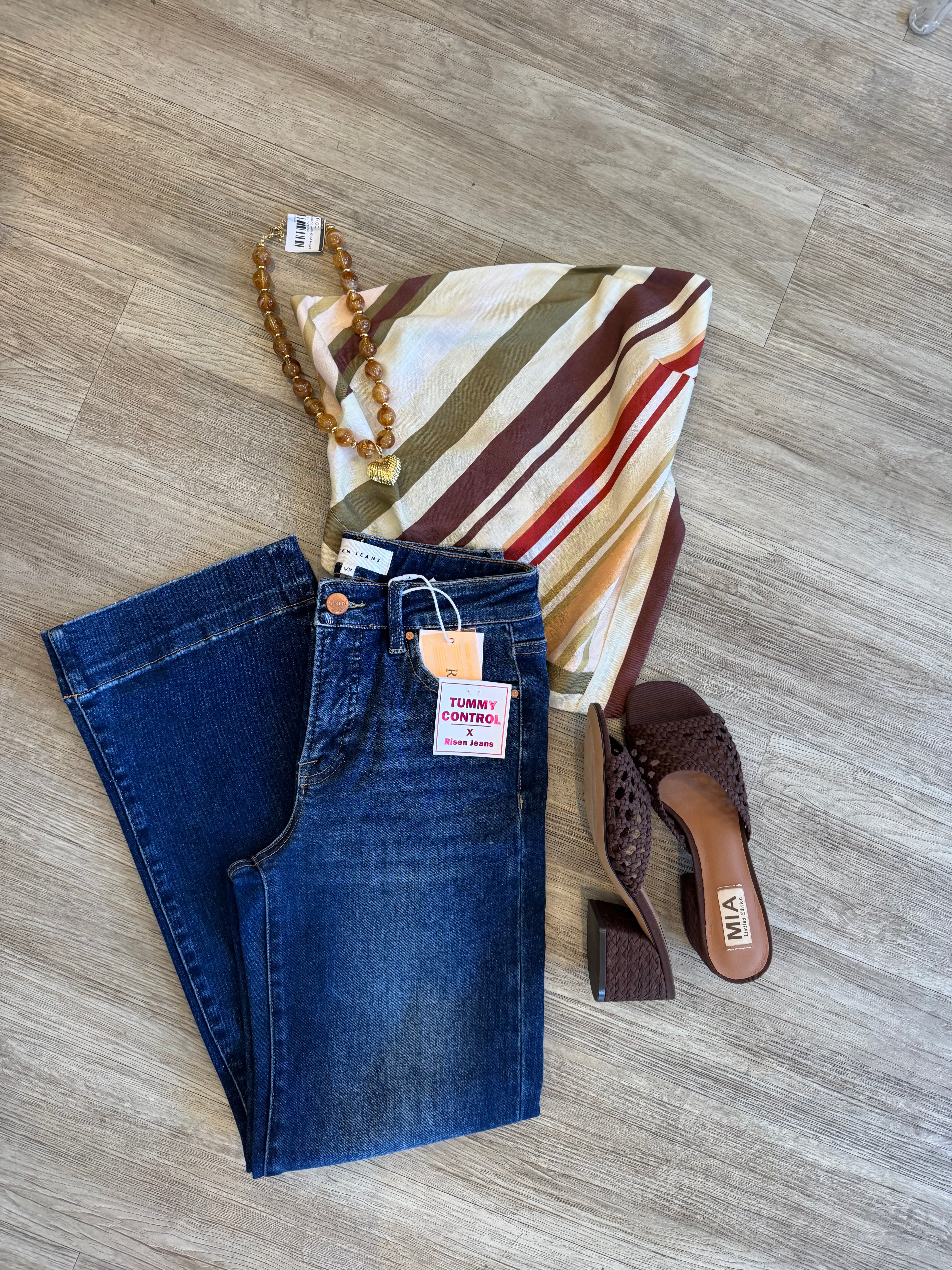 Risen High Rise Ankle Straight Jeans