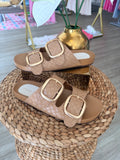 The Desiree Almond Woven Slide
