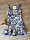 Zimena Square Neck Jacquard Dress