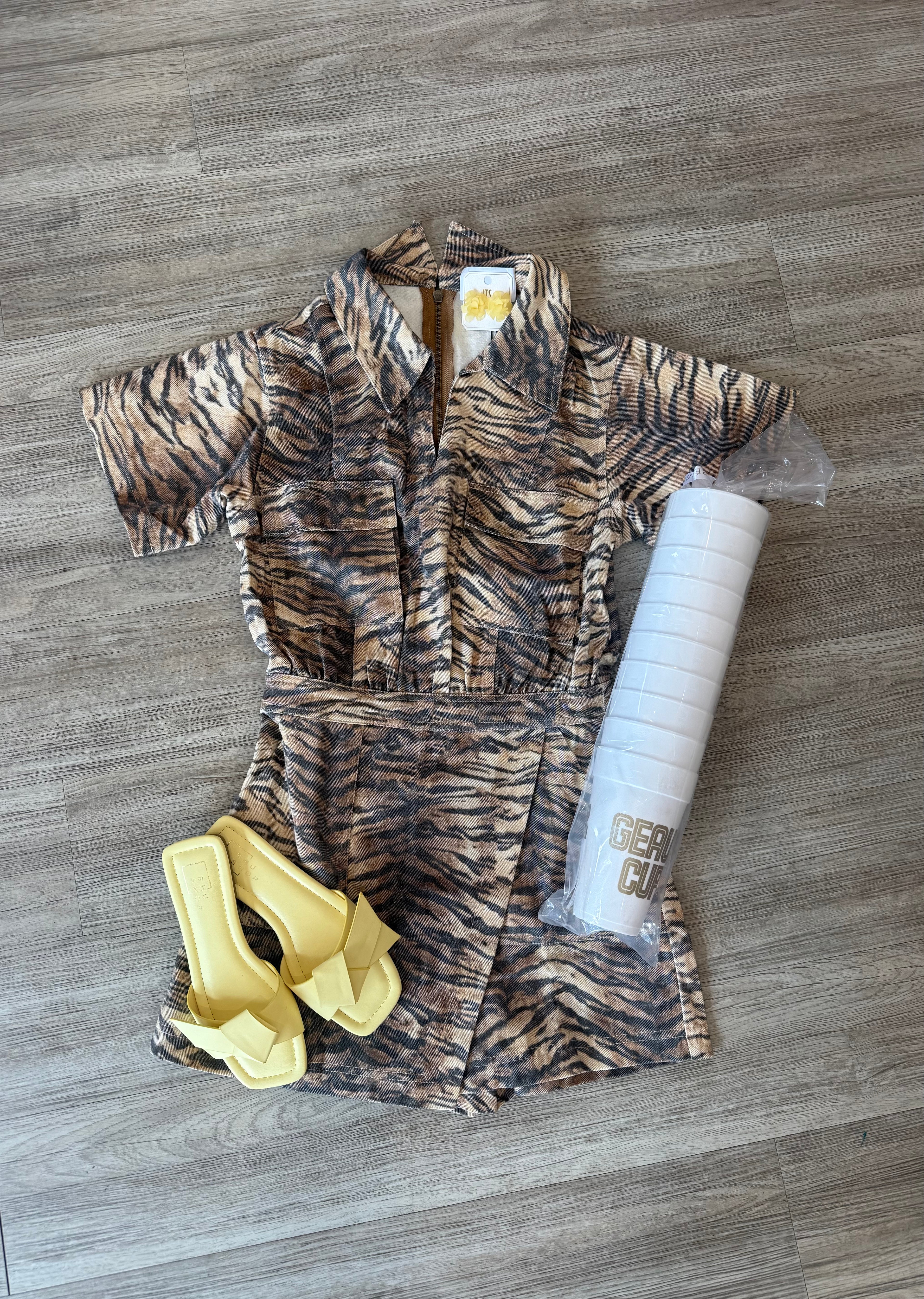 Lane Train Tiger Print Romper