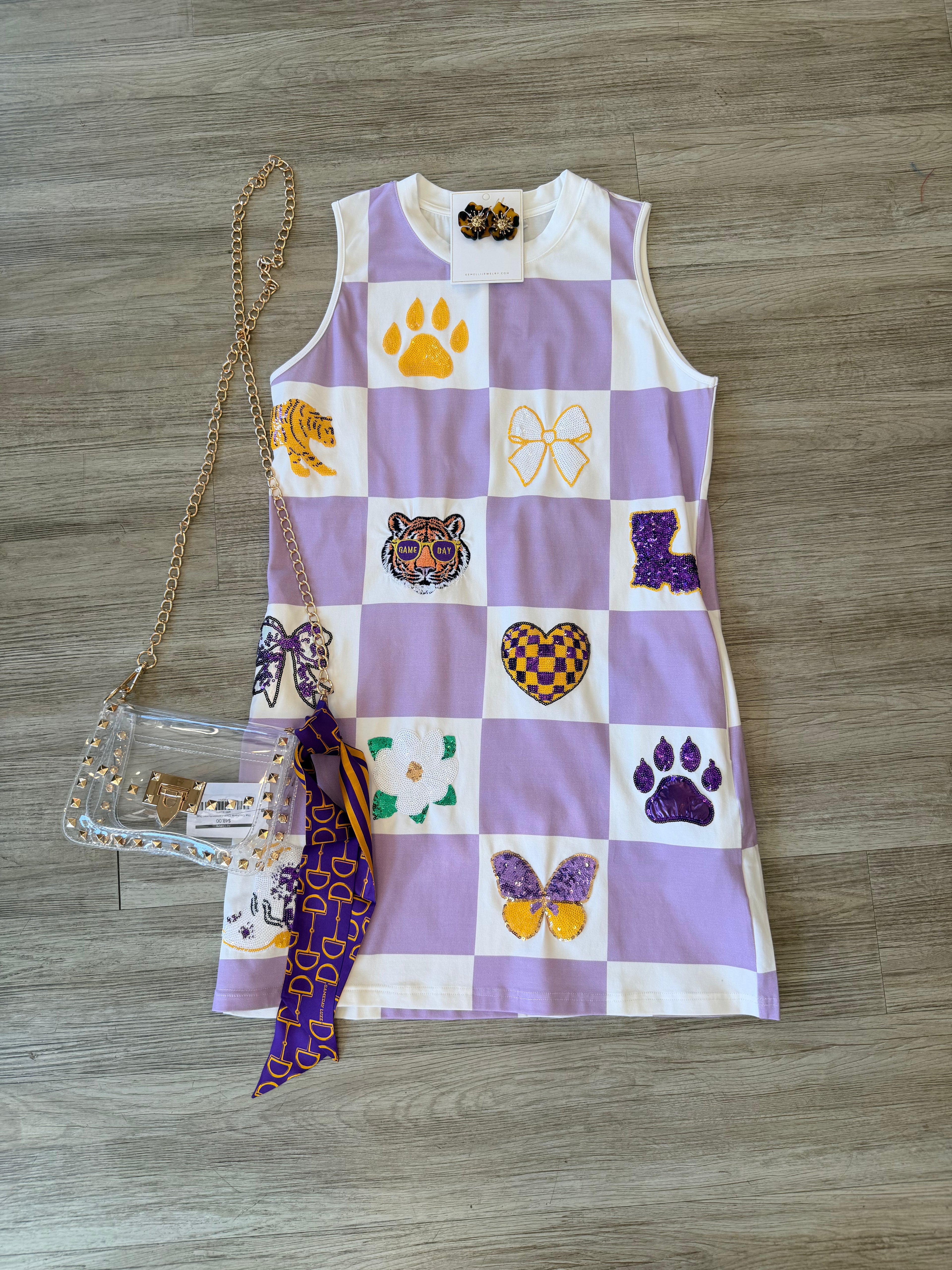 Purple Tiger Sequin Tank Dress 