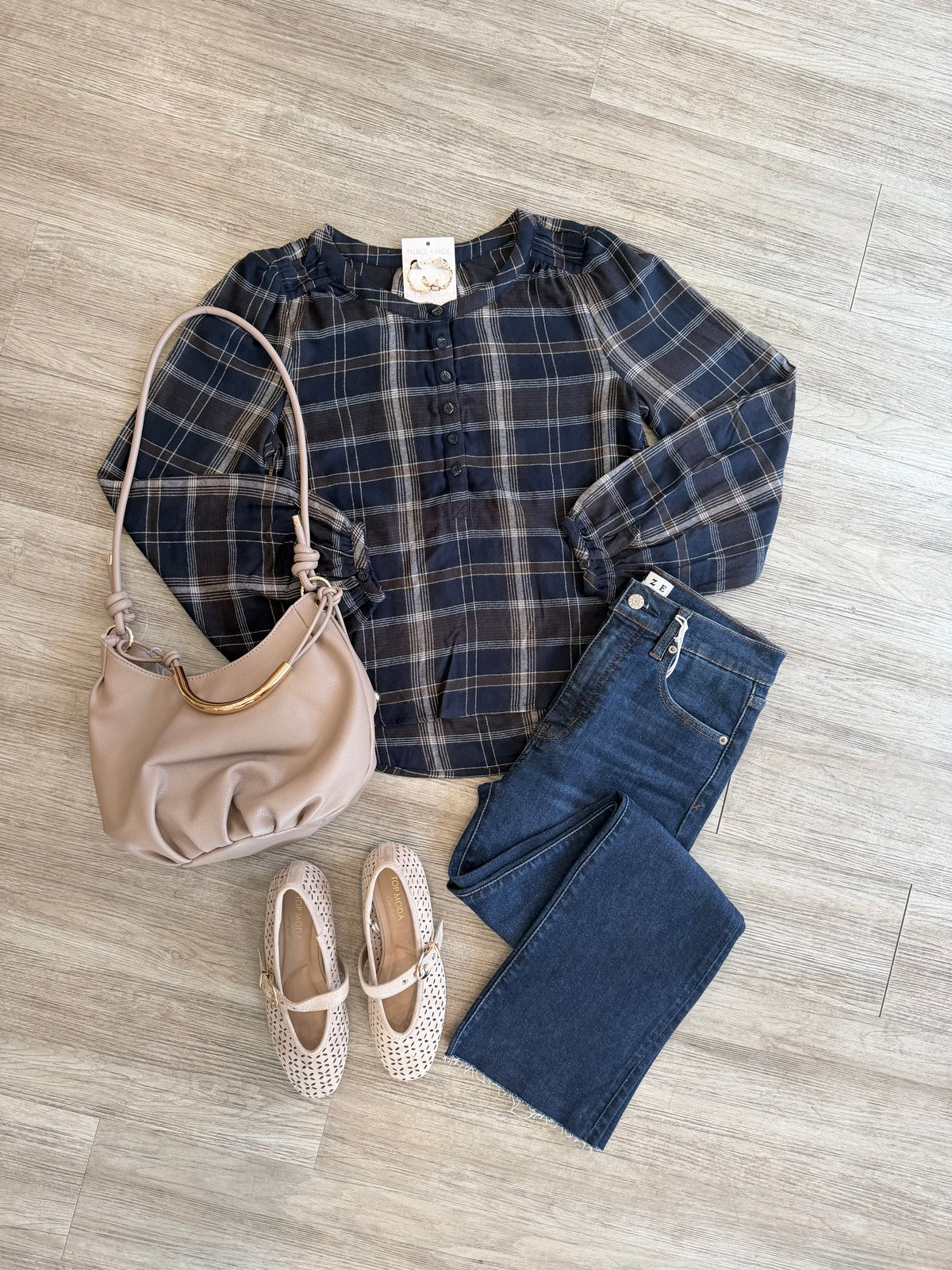 Z Supply Autumn Plaid Button Up Top