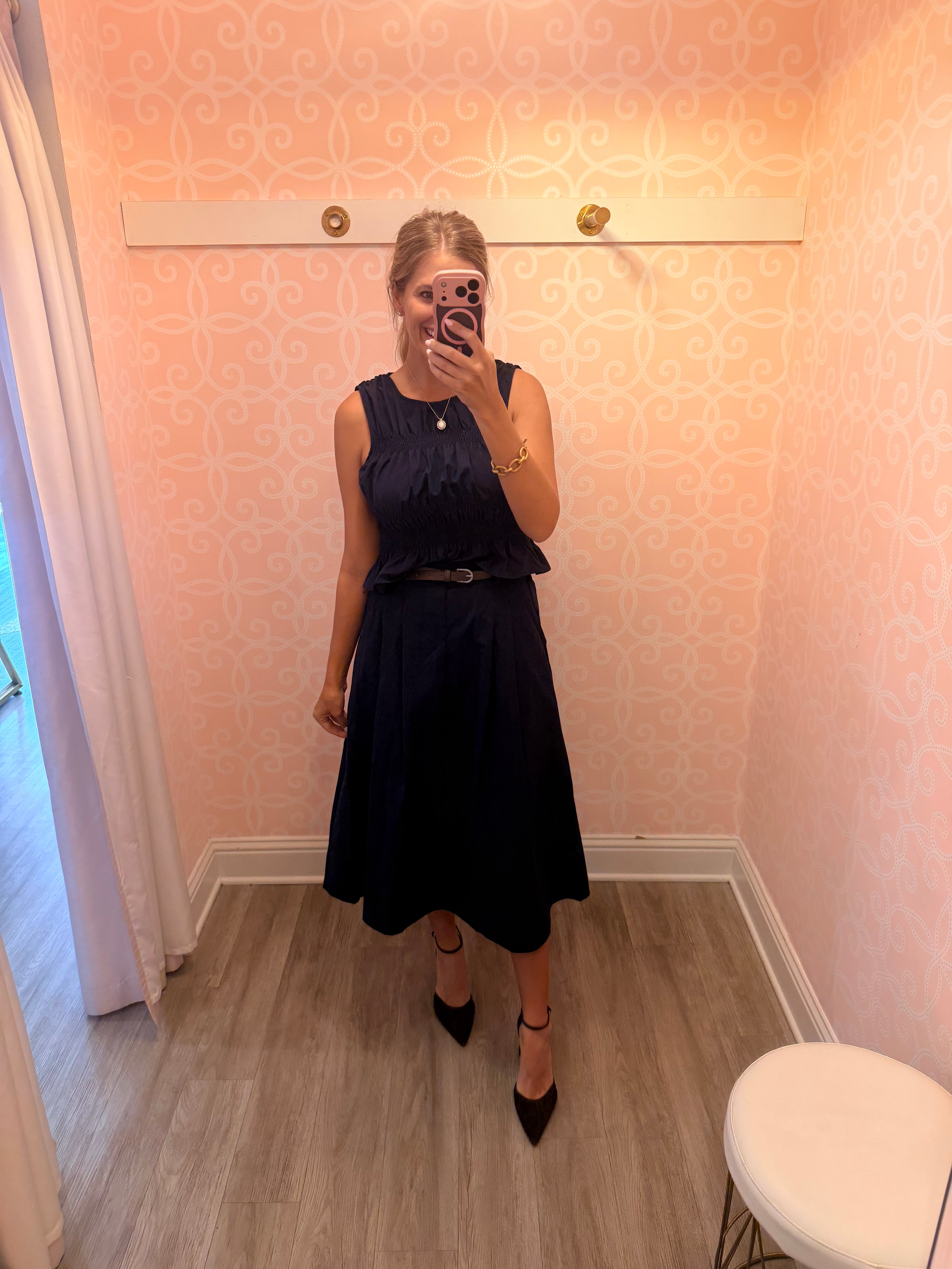 Central Park Belted Midi Skirt