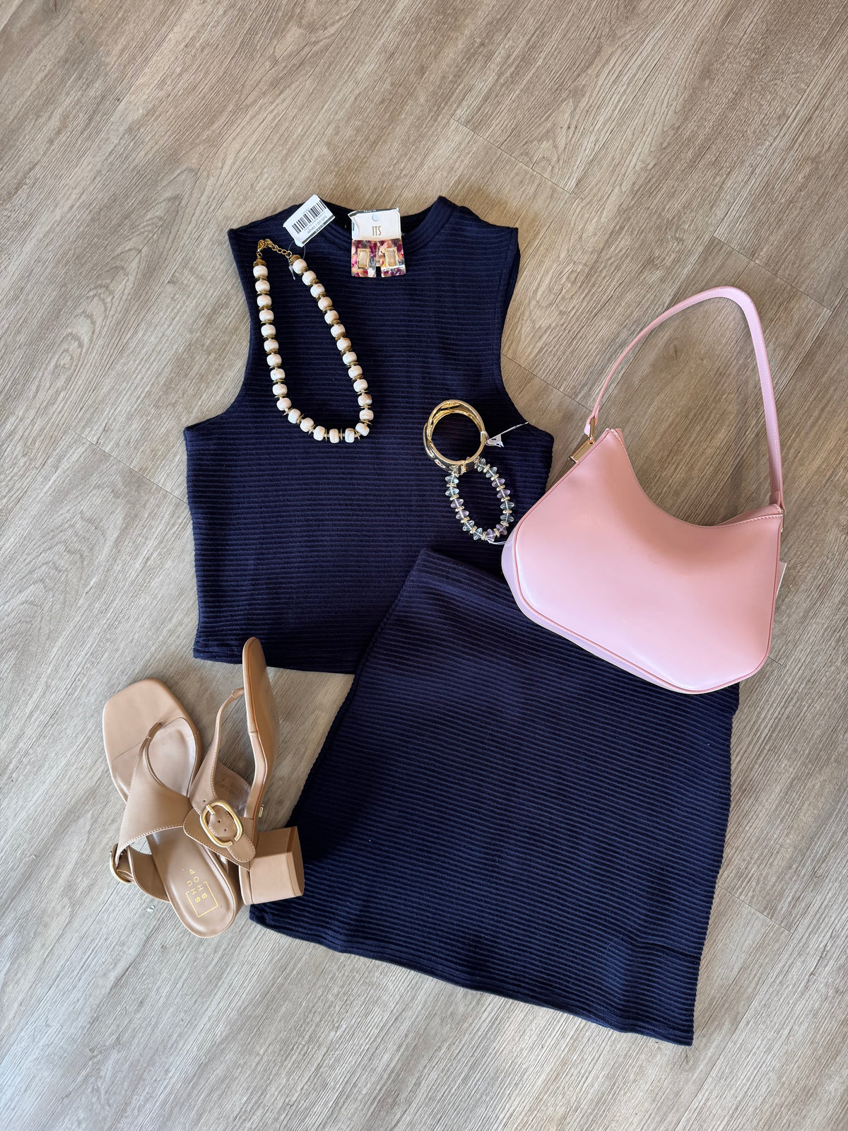 On A Stroll Navy Skirt