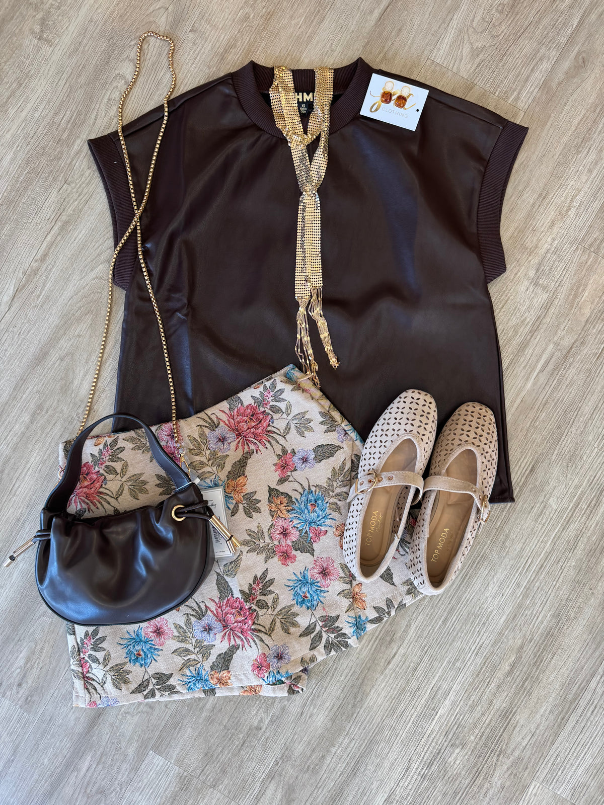 Arthur Leather Brown Top