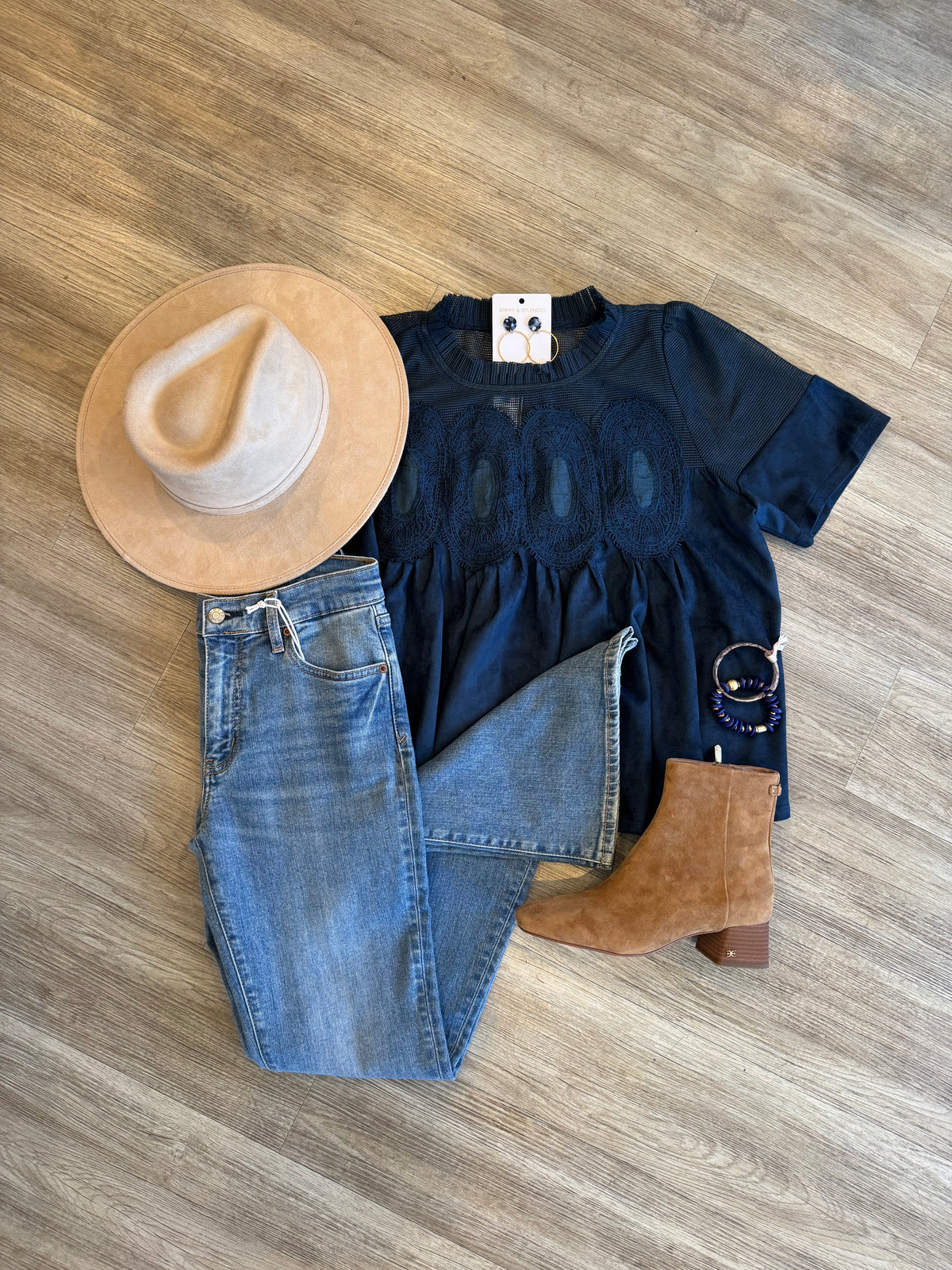 Andrew Suede Mesh Top