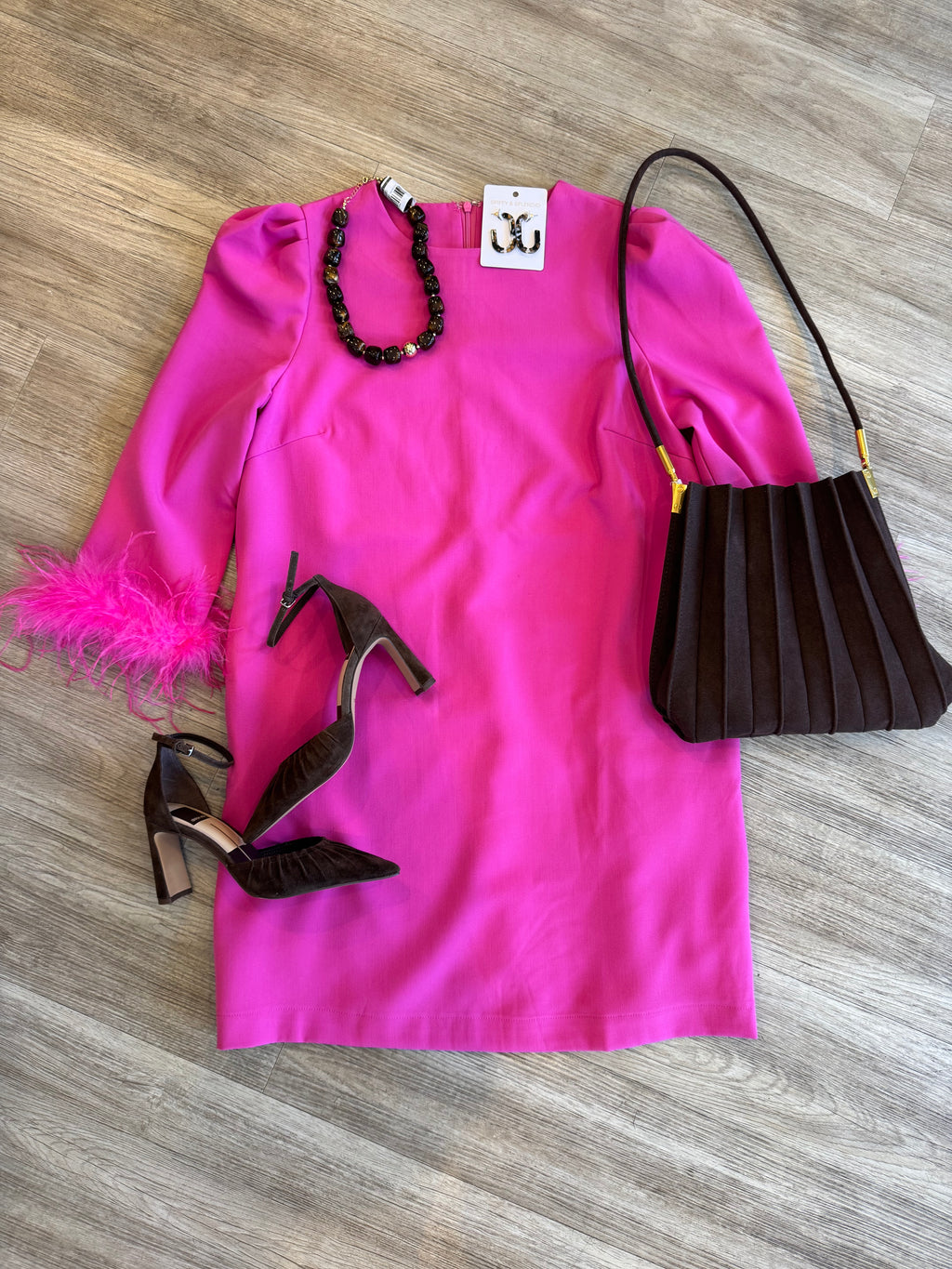 Marissa Feather Trim Dress