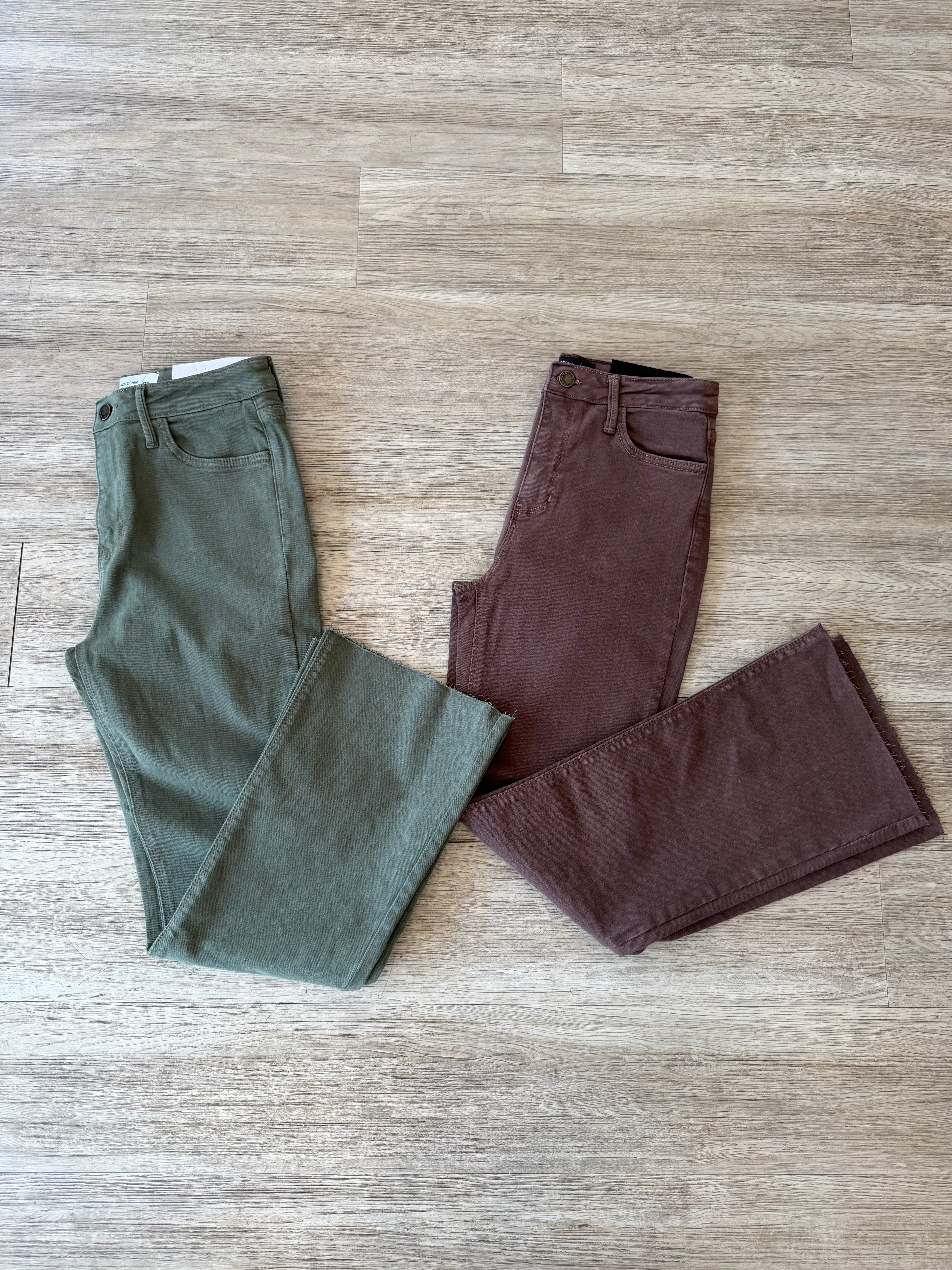 Just Black High Rise Tonal Crop Flare Jeans