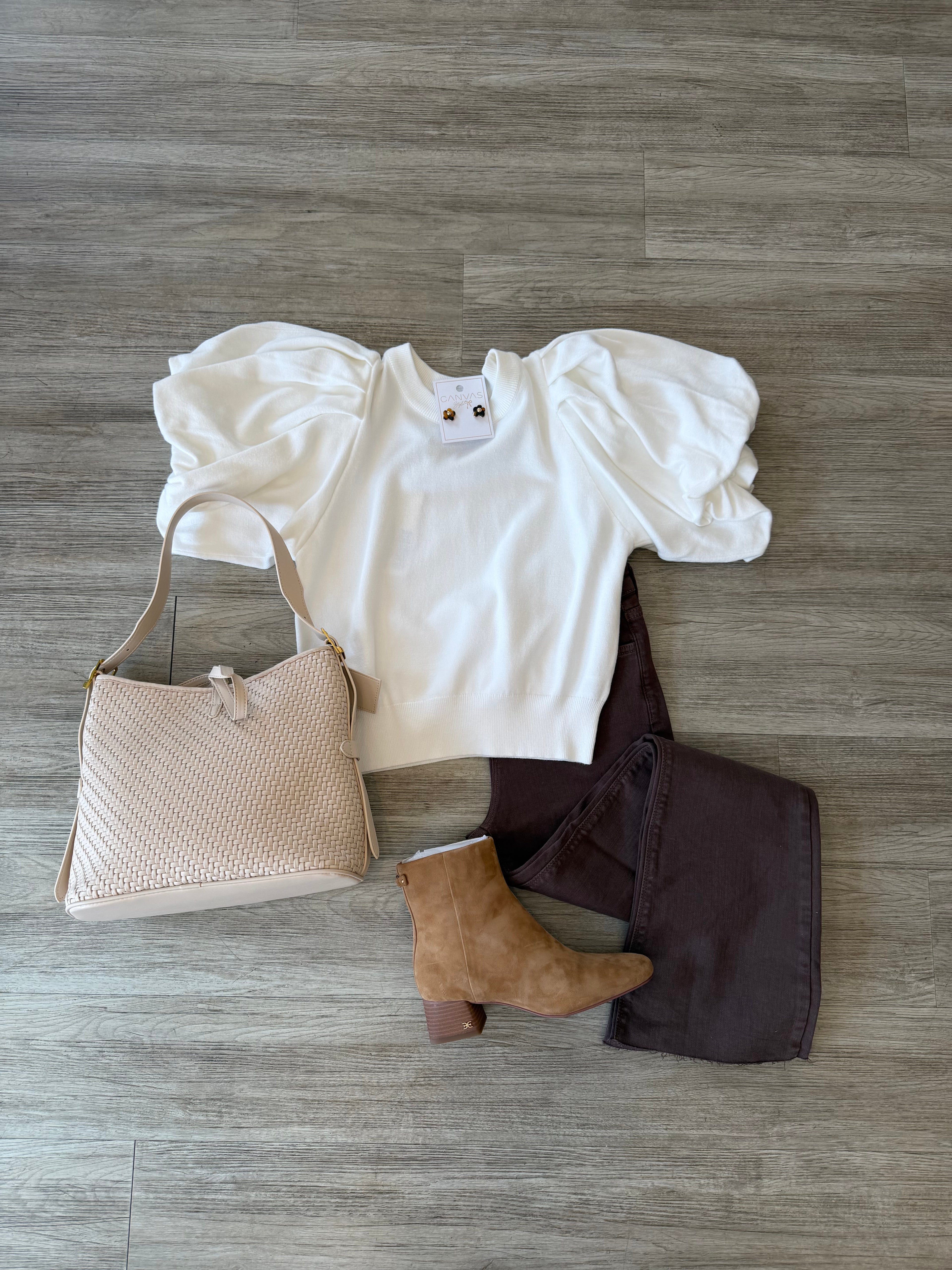 Just Black High Rise Tonal Crop Flare Jeans