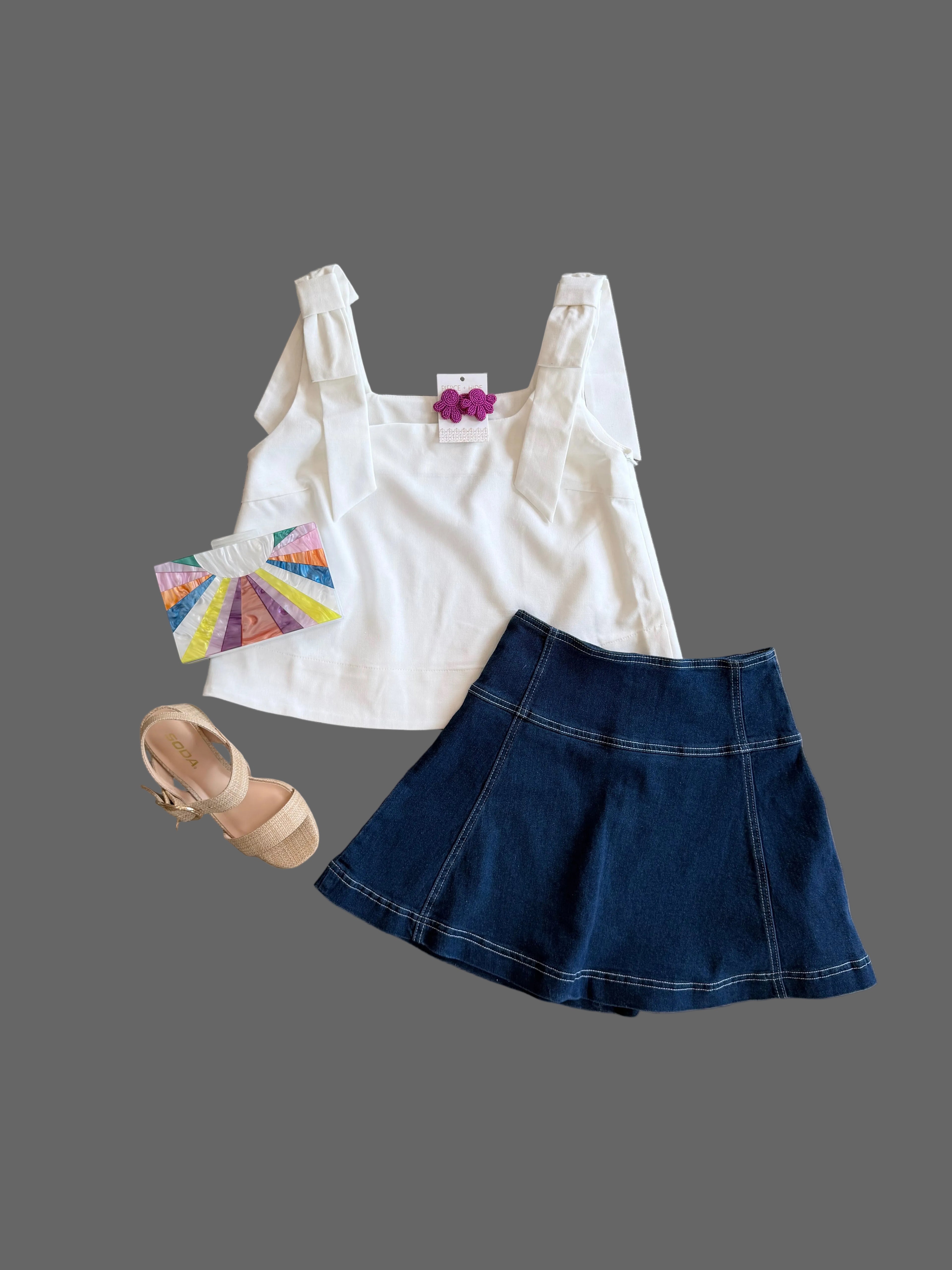 Whitney Square Neck Bow Top