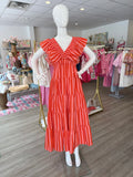 Palm Beach Striped Midi Dress
